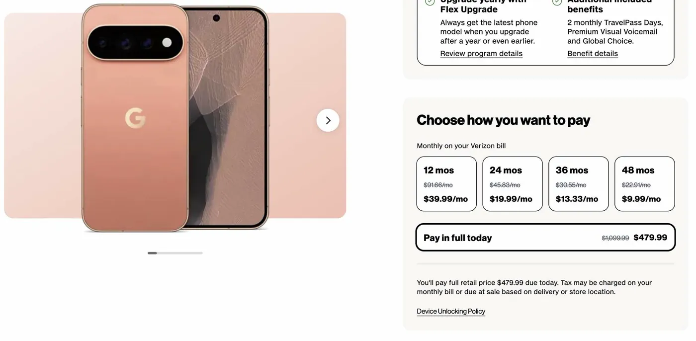 Google Pixel 11 Pro Plummets to $479 in Rare Verizon Outright Discount